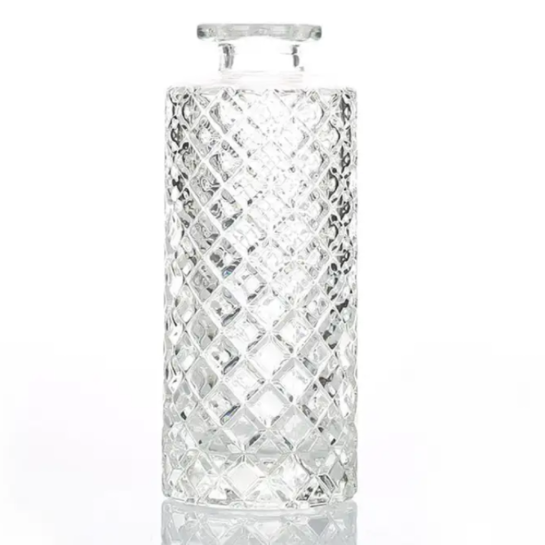 زجاجات زجاجية منقوشة مستديرة سعة 150 مل و5 أونصة مع سدادة1