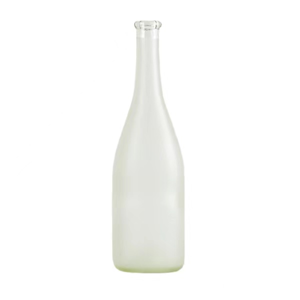 25oz Round Bottom Frosted Green Wine Glass Bottle 2