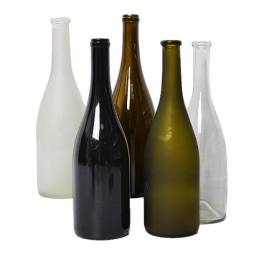 Garrafa de vidro de vinho verde fosco com fundo redondo de 25 onças 4