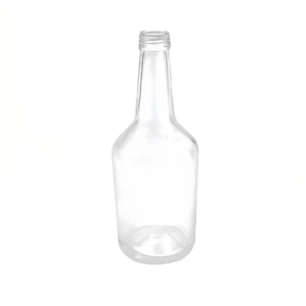 Prázdne číre sklenené fľaše so skrutkovacím uzáverom 1