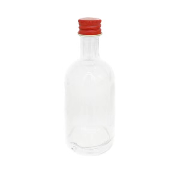 Botellas de vidrio de alcohol transparente reutilizables con tapas 2