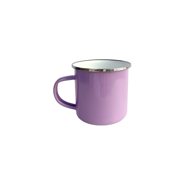 12 Oz Sublimation Blank Custom Macaron Colors Enamel Mug with Silver Brim (3)