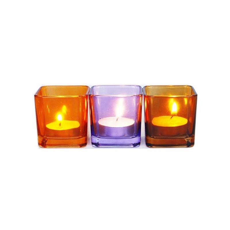 120ml Glass Candle Jar Cube Vase (1)