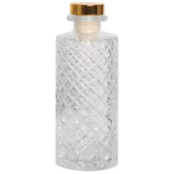 150ml 5oz Round Embossed Glass Bottles with Stopper3