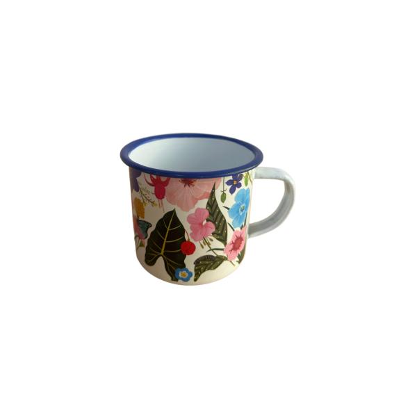 210ml Floral Print Enamel Style Custom Drinking Mug (6)