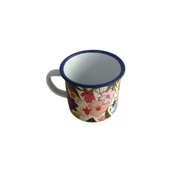 210ml Floral Print Enamel Style Custom Drinking Mug (7)