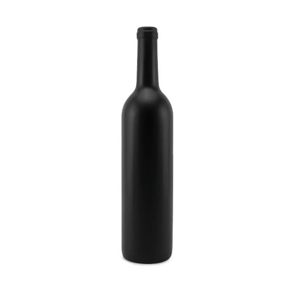 25oz Black Matte Coated Bordeaux Bottles with Cork 1