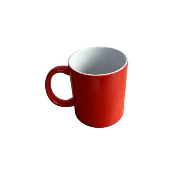 280ml Bright Red Two-Tone Straight Ceramic Mug (4)