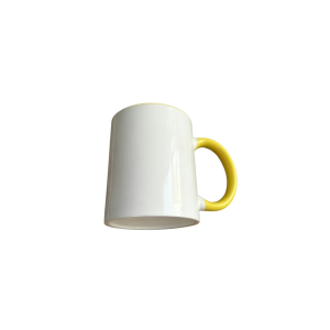 300ml Two Tone Yellow Inside Handle Blank Custom Ceramic Mug (1)