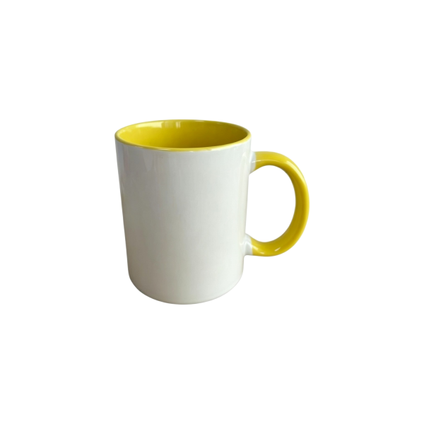 300ml Two Tone Yellow Inside Handle Blank Custom Ceramic Mug (2)