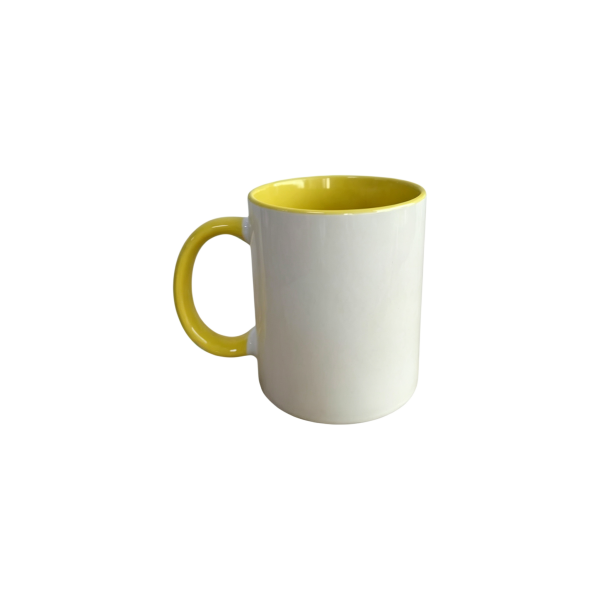 300ml Two Tone Yellow Inside Handle Blank Custom Ceramic Mug (5)