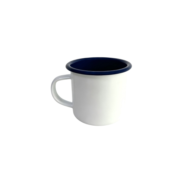 310ml Blank Enamel Beer Mug With Navy Blue Rim (2)