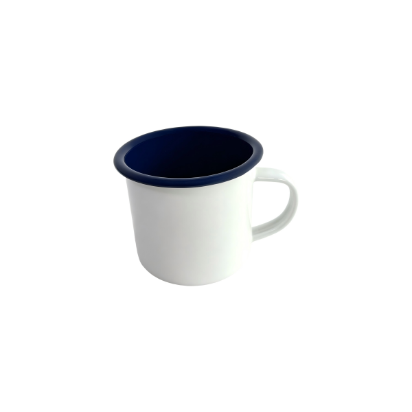 310ml Blank Enamel Beer Mug With Navy Blue Rim (4)
