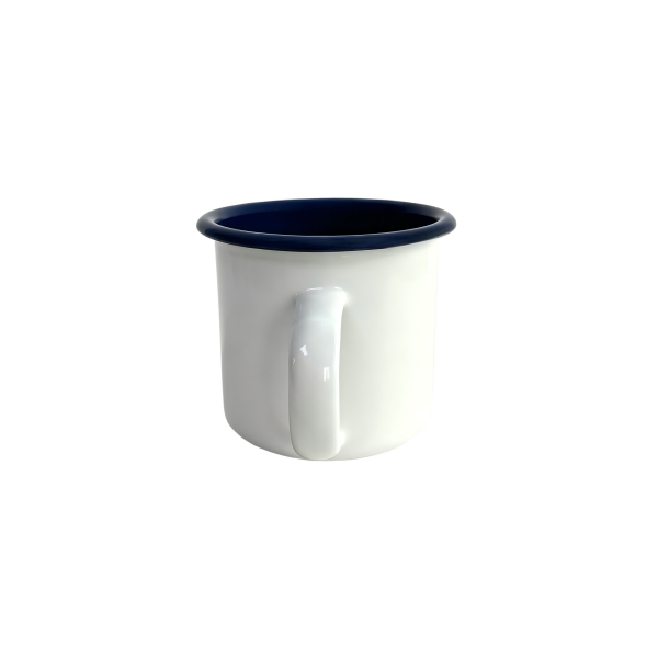 310ml Blank Enamel Beer Mug With Navy Blue Rim (6)