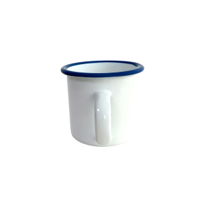 310ml Plain Enamel Mug With Deep Blue Rolled Rim (6)