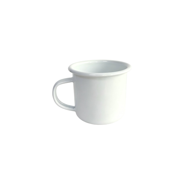 310ml Plain White Enamel Coffee Cups (3)