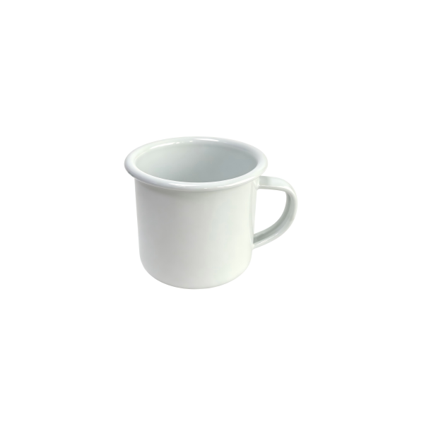 310ml Plain White Enamel Coffee Cups (4)