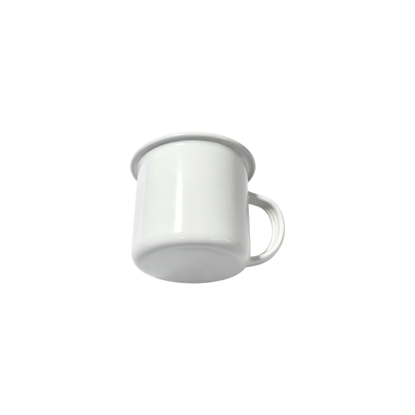 310ml Plain White Enamel Coffee Cups (6)