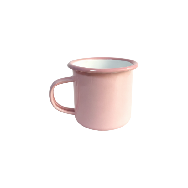 320ml Soft Pink Two Tone Enamel Mug (2)