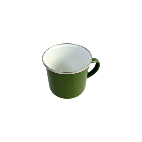 330ml Vibrant Green Glossy Finish Enamel Camping Mug (2)