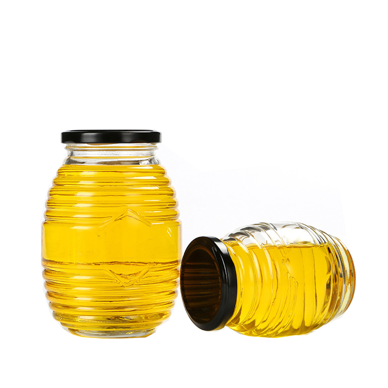450ml Quennline 15oz Oval Glass Honey Jar with Twist-off lid2