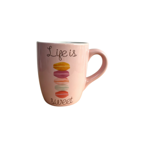 600ml Dusty Pink Printed Tapered Ceramic Mug (4)