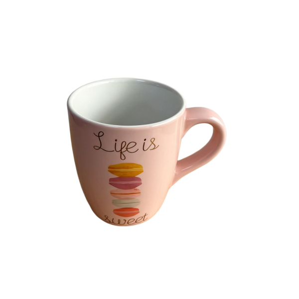 600ml Dusty Pink Printed Tapered Ceramic Mug (5)