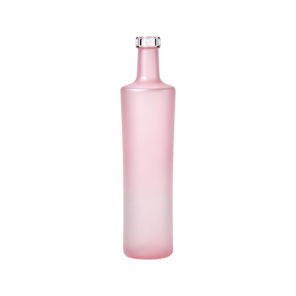 700ml Matte Pink Tall Cylinder Glass Spirit Bottle (2)