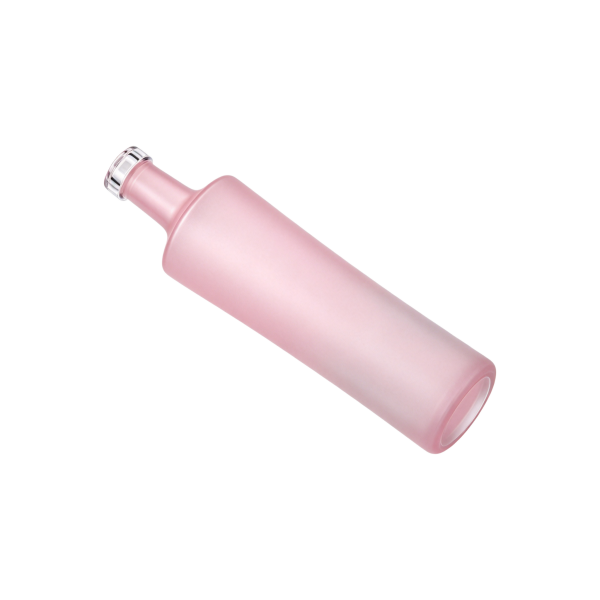 700ml Matte Pink Tall Cylinder Glass Spirit Bottle (4)