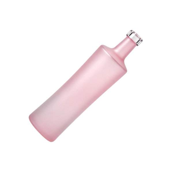 700ml Matte Pink Tall Cylinder Glass Spirit Bottle (5)