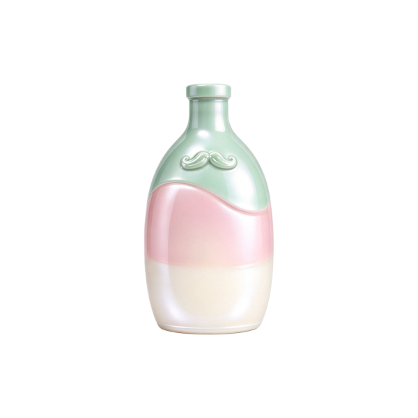 700ml Tri-color Glazed Ceramic Liquor Bottle With Embossed Mustache Decor (2)