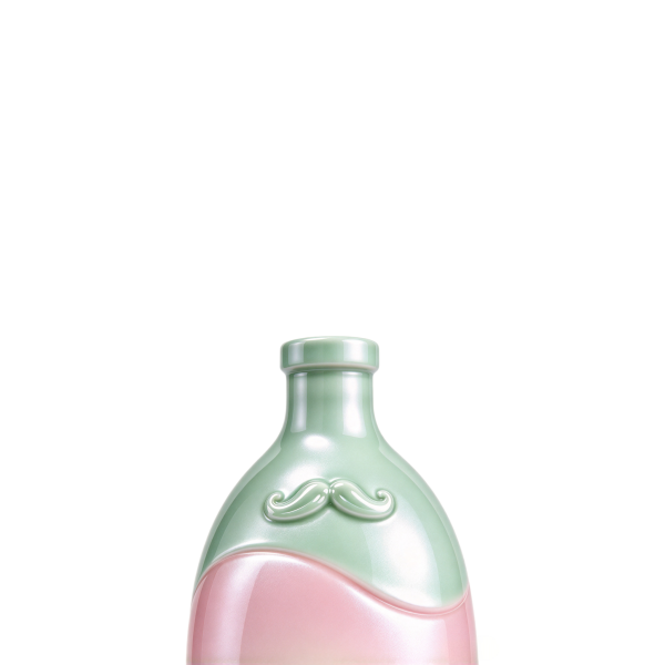 700ml Tri-color Glazed Ceramic Liquor Bottle With Embossed Mustache Decor (5)