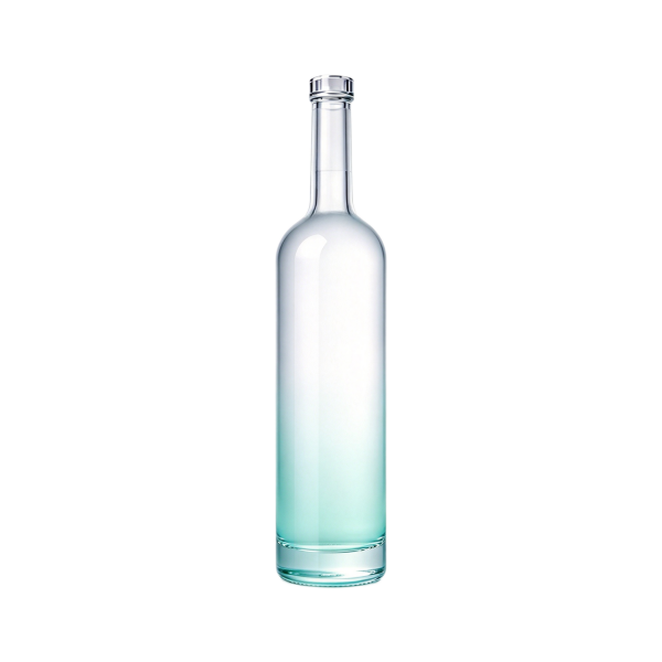 750ml Mint Gradient Spray Coated Tall Neck Glass Liquor Bottle (2)