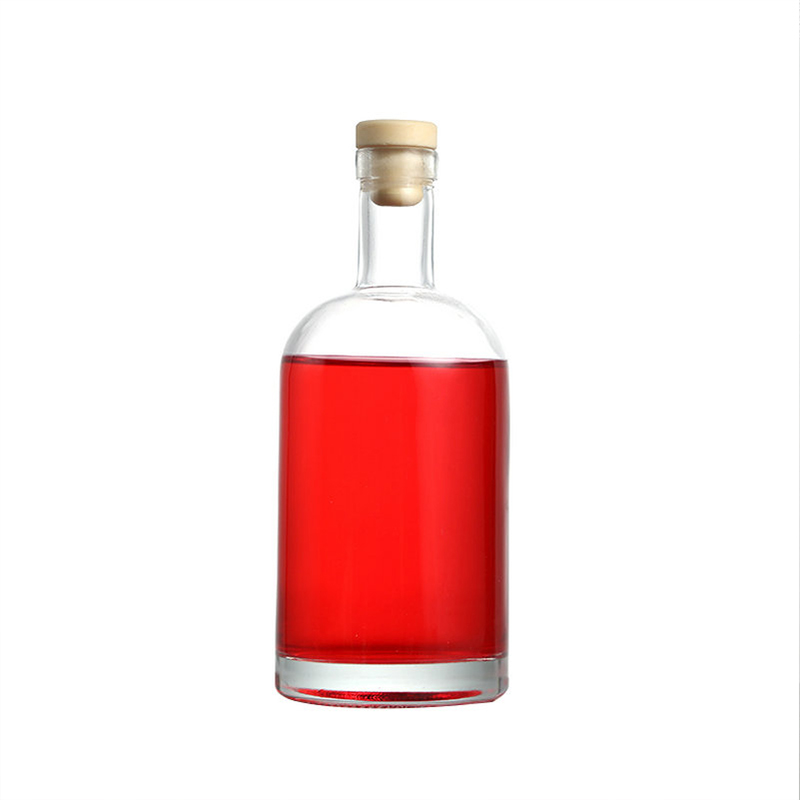750ml clear glass spirit bottle with cork cap1