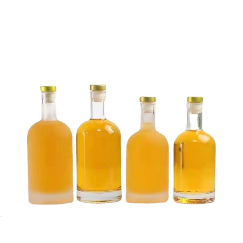 750ml clear glass spirit bottle with cork cap3