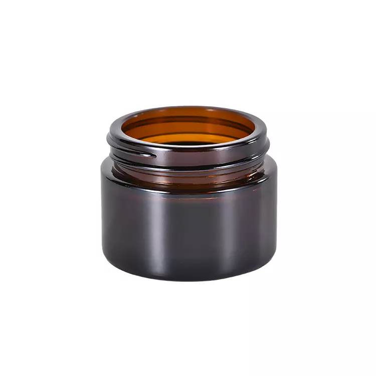 Amber Glass ointment jar and plating cover  (3)