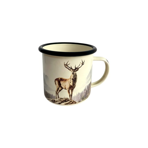 Large Custom Enamel Camping Mug Custom Logo Printed Ceramic Coffee Cup (2)