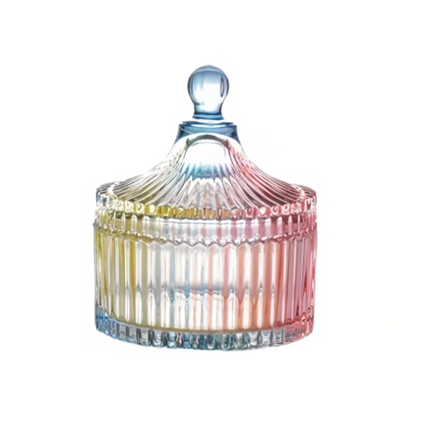 Luxury Exquisite Clear Glass Candle Jars With Lid 3