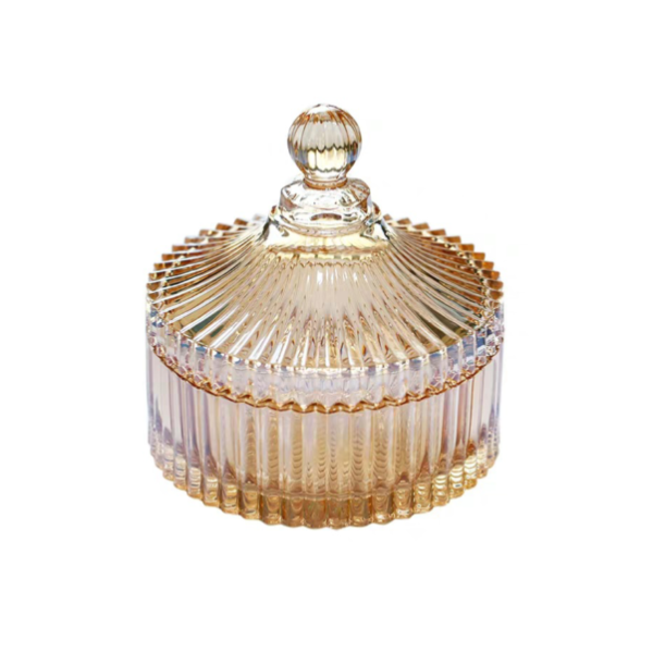Luxury Exquisite Clear Glass Candle Jars With Lid 4