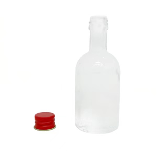 Reusable Clear Alcohol Glass Bottles with Lids 3