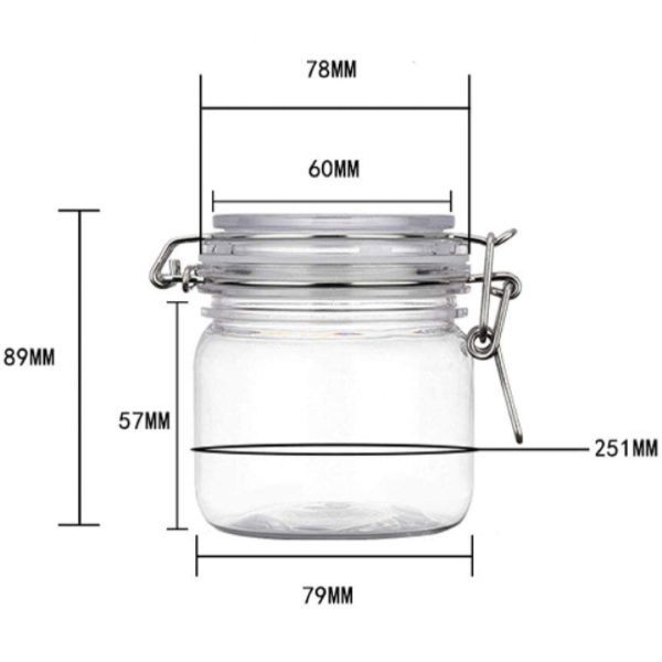 Round Sealed Glass Jar with Leak Proof Rubber and Hinged Lid5