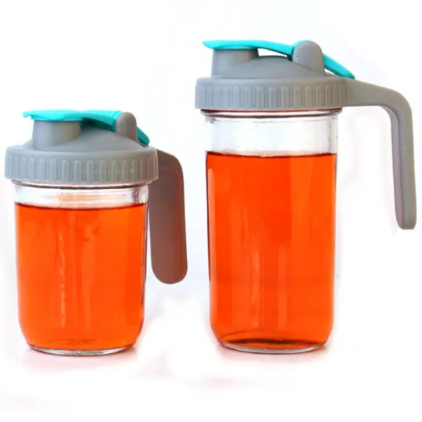 Wide Mouth Mason Jar with Pour Spout Lid1